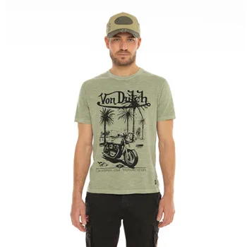cafe 4 racer - Von Dutch Socal tričko olivové - Von Dutch Trička 