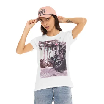 cafe 4 racer - Von Dutch Moto dámske tričko biele - Von Dutch Tričká 