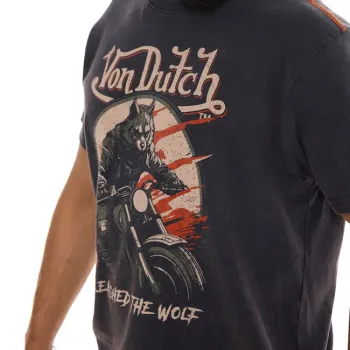 cafe 4 racer - Von Dutch Wolfy tričko námornícka modrá - Von Dutch Tričká 