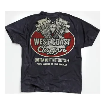 cafe 4 racer - WCC Panhead vintage tričko navy - WEST COAST CHOPPERS Trička 