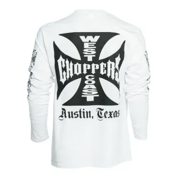 cafe 4 racer - WCC OG Cross long sleeve white - WEST COAST CHOPPERS Shirts 