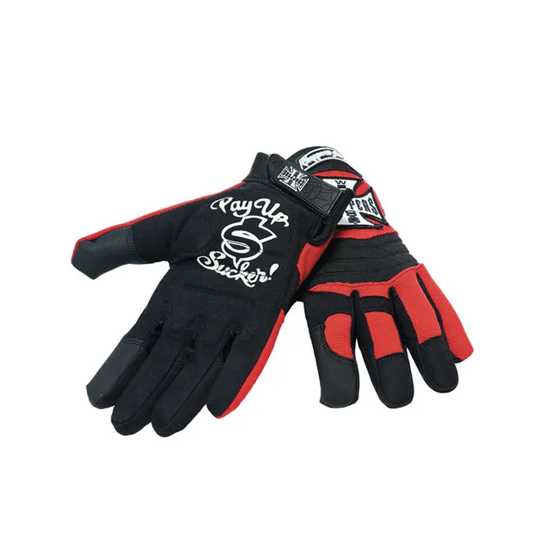 cafe 4 racer - WCC riding gloves black/red - WEST COAST CHOPPERS Gloves 