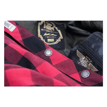 cafe 4 racer - WCC Dominator riding flannel shirt red/black CE appr. - WEST COAST CHOPPERS Shirts 
