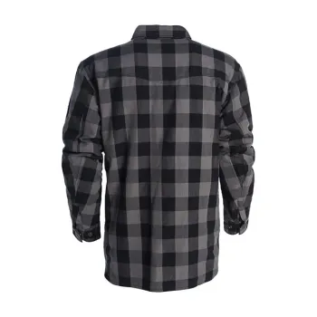 cafe 4 racer - WCC Dominator riding flannel shirt grey/black CE appr. - WEST COAST CHOPPERS Shirts 