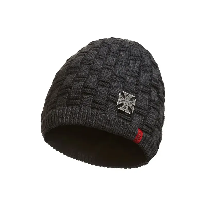 cafe 4 racer - WCC Metal patch beanie grey - WEST COAST CHOPPERS Beanies 