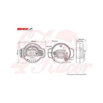 cafe 4 racer - KOSO Digital Multifunction Cockpit MS-01 - Koso Digital speedometers 4054783616770