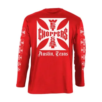 cafe 4 racer - WCC OG logo ATX longsleeve red - WEST COAST CHOPPERS Shirts 