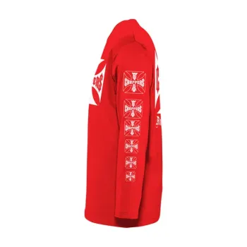 cafe 4 racer - WCC OG logo ATX longsleeve red - WEST COAST CHOPPERS Shirts 