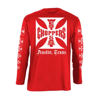 cafe 4 racer - WCC OG logo ATX longsleeve red - WEST COAST CHOPPERS Shirts 