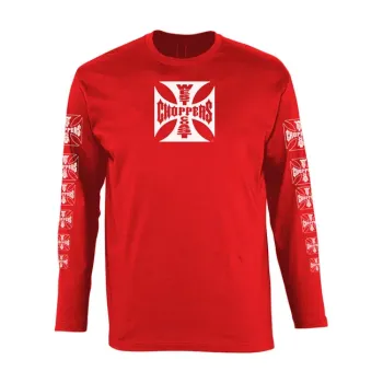 cafe 4 racer - WCC OG logo ATX longsleeve red - WEST COAST CHOPPERS Shirts 
