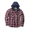 cafe 4 racer - Flanelová bunda WCC s podšívkou Sherpa navy/red - WEST COAST CHOPPERS Bundy 