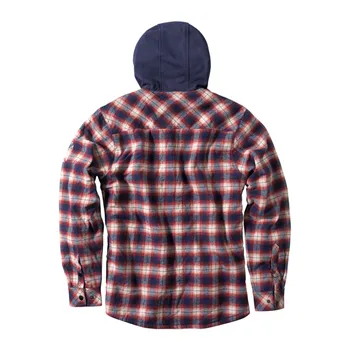 cafe 4 racer - Flanelová bunda WCC s podšívkou Sherpa navy/red - WEST COAST CHOPPERS Bundy 