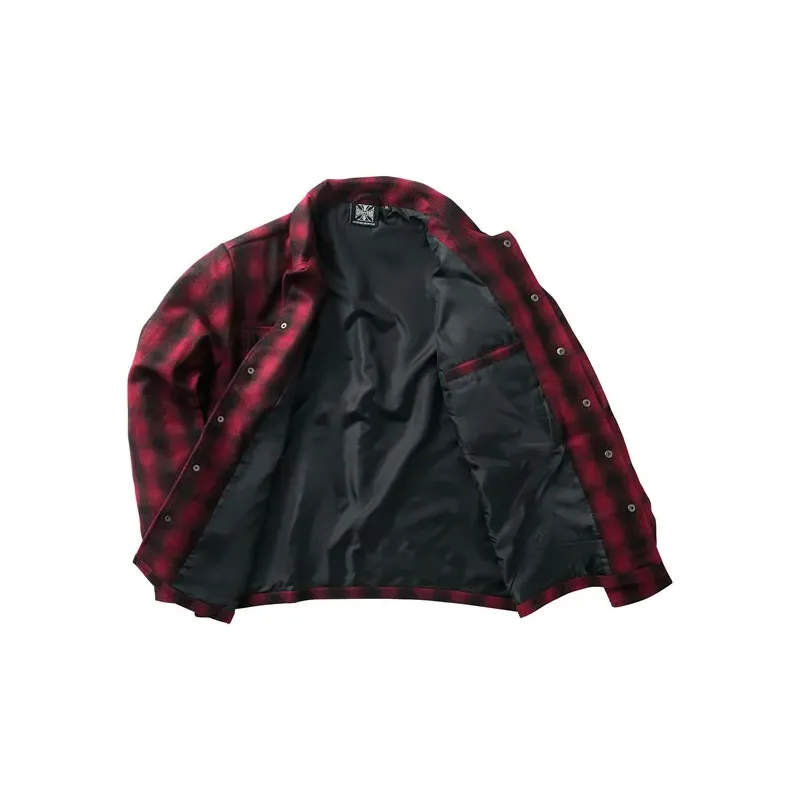 cafe 4 racer - WCC Wool lined Plaidshirt red/black - WEST COAST CHOPPERS Shirts 
