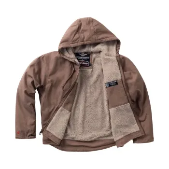 cafe 4 racer - WCC Sherpa lined canvas work jacket frontier brown - WEST COAST CHOPPERS Jackets 