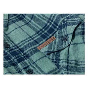 cafe 4 racer - WCC Rigid Flannel shirt green navy - WEST COAST CHOPPERS Trička 