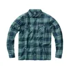 cafe 4 racer - WCC Rigid Flannel shirt green navy - WEST COAST CHOPPERS Trička 