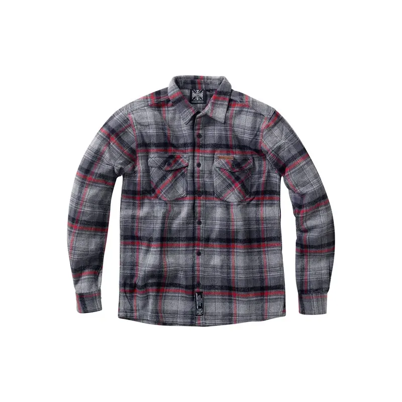 cafe 4 racer - WCC Rigid Flannel shirt grey - WEST COAST CHOPPERS Tričká 