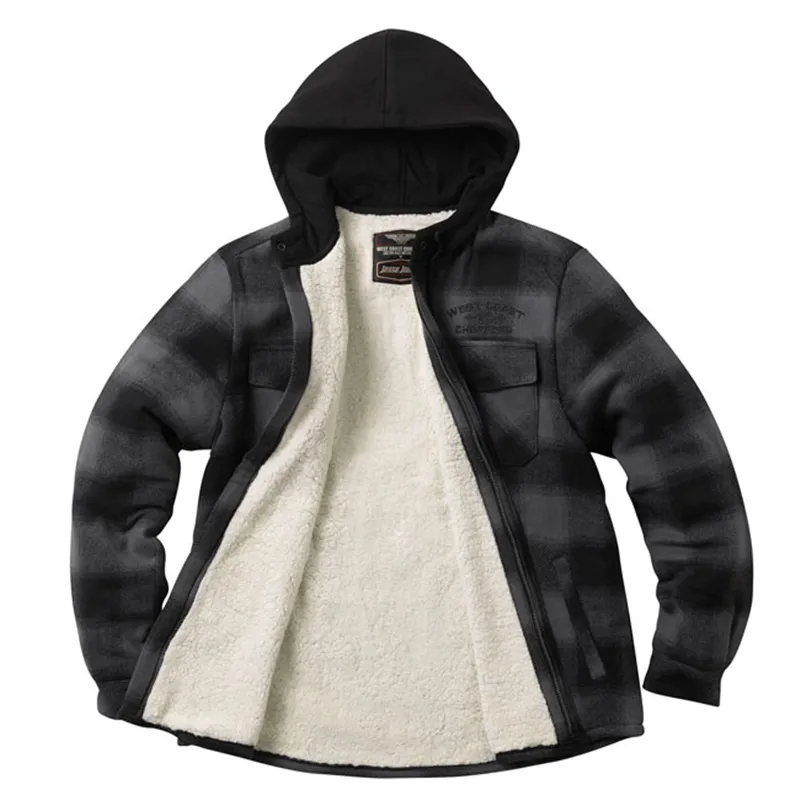 cafe 4 racer - WCC Hell Bent Flannel jacket charcoal/black - WEST COAST CHOPPERS Bundy 