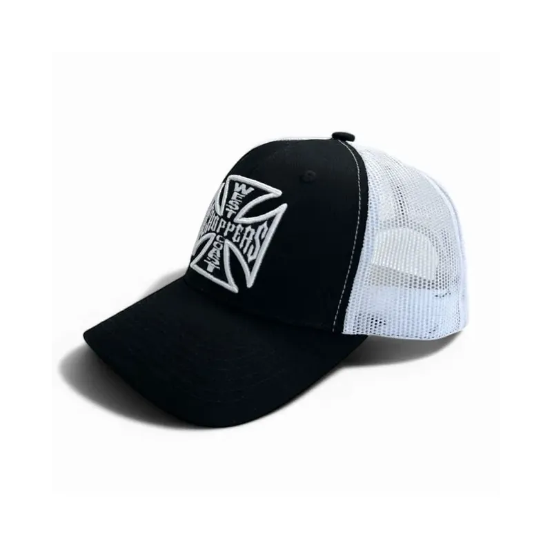 cafe 4 racer - WCC OG Cross cap black/white - WEST COAST CHOPPERS Caps 