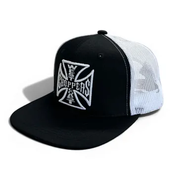 cafe 4 racer - WCC OG Cross Flatbill cap black/white - WEST COAST CHOPPERS Šiltovka 