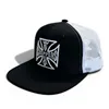 cafe 4 racer - WCC OG Cross Flatbill cap black/white - WEST COAST CHOPPERS Šiltovka 