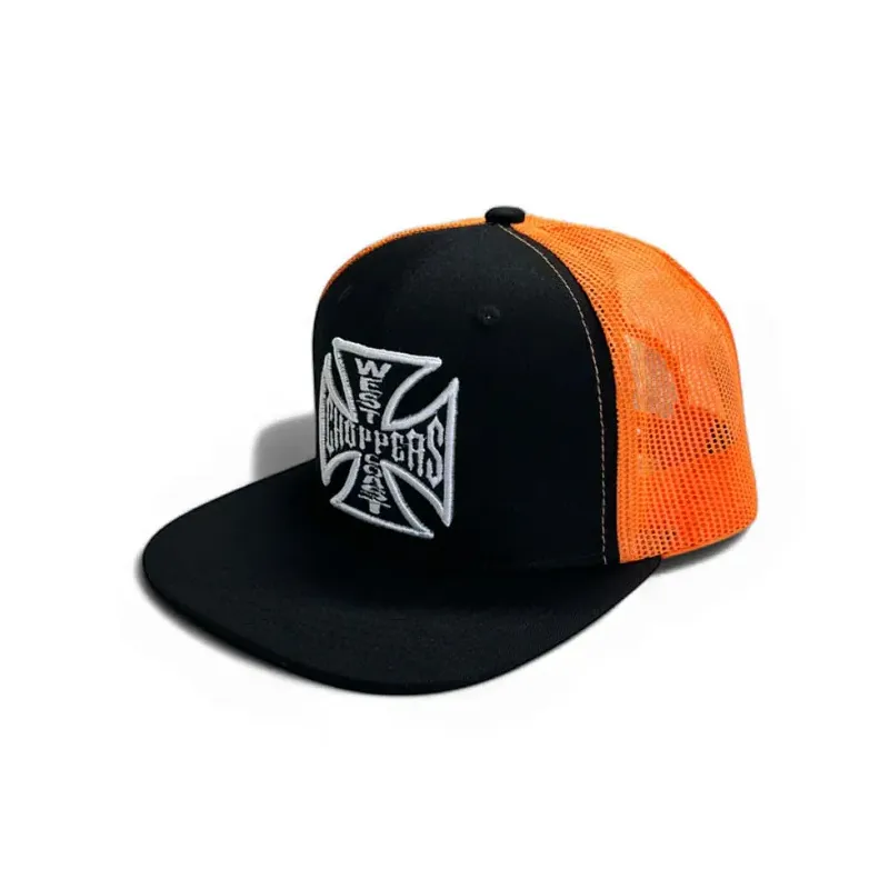 cafe 4 racer - WCC OG Flatbill cap black/orange - WEST COAST CHOPPERS Šiltovka 