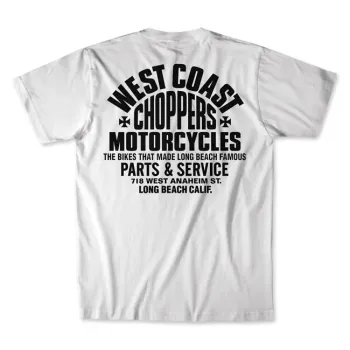 cafe 4 racer - WCC Parts t-shirt white/black - WEST COAST CHOPPERS Trička 
