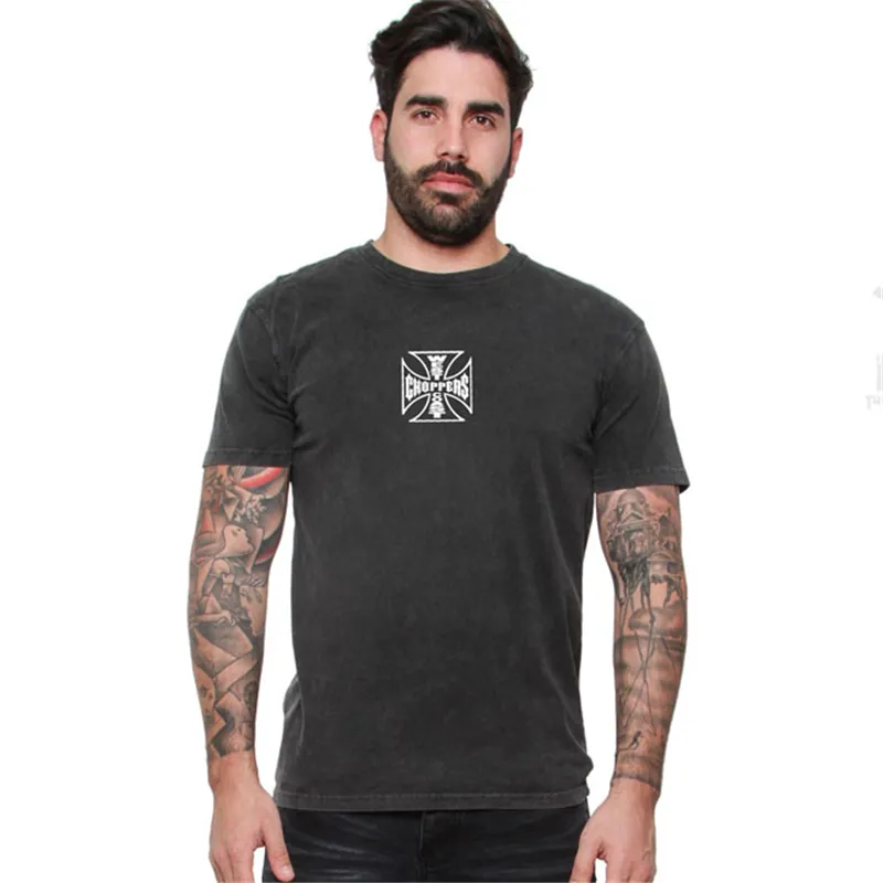 cafe 4 racer - WCC Parts t-shirt vintage black  - WEST COAST CHOPPERS Trička 