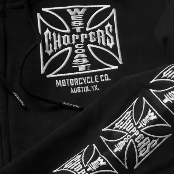 cafe 4 racer - WCC Dominator zip hoodie black - WEST COAST CHOPPERS Mikiny s kapucňou 