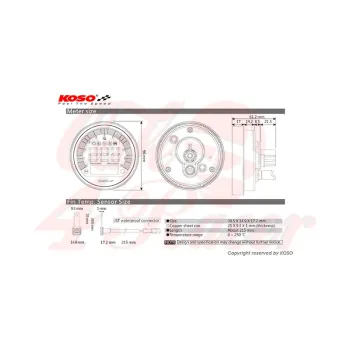 cafe 4 racer - KOSO otáčkomer/tachometer BMW RnineT, plug & play 2014-2016 - Koso Digitálne rýchlomery  4054783618224