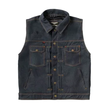 cafe 4 racer - WCC x 13 1/2 Dominator RAW denim riding vest - WEST COAST CHOPPERS Vesty 