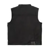 cafe 4 racer - WCC x 13 1/2 Dominator black canvas riding vest - WEST COAST CHOPPERS Vesty 