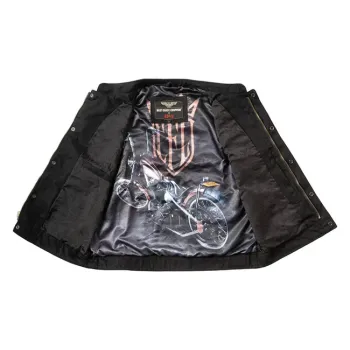 cafe 4 racer - WCC x 13 1/2 Dominator black canvas riding vest - WEST COAST CHOPPERS Vesty 
