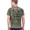 cafe 4 racer - WCC Loud Pipes t-shirt vintage green - WEST COAST CHOPPERS Tričká 
