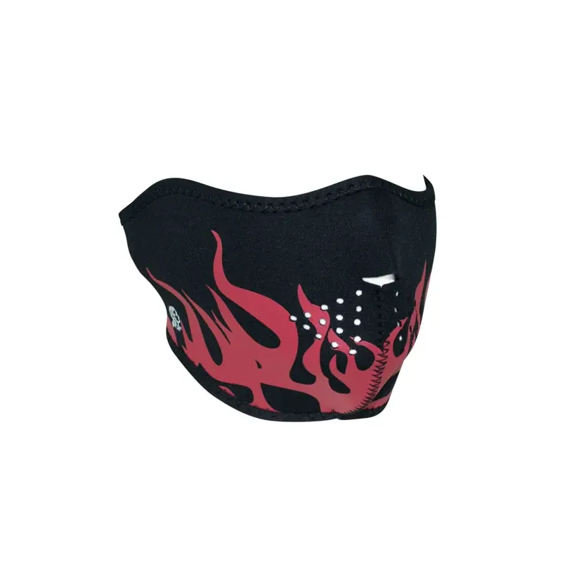 cafe 4 racer - ZANheadgear Polomaska neoprénová červená plamene - Zan headgear Nákrčníky & šátky 