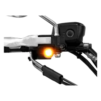 cafe 4 racer - Handlebar turn signals "SEQ" Softail / Breakout with cable clutch Type6 &quotFineliner&quot tinted pair E-approved - HS MOTO Germany Handlebar indicators 4251352625946