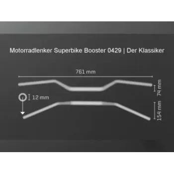 cafe 4 racer - ABM Handlebar Streetbar Booster, type  0429  strieborné - ABM Štandardné riaditká 4054783241576
