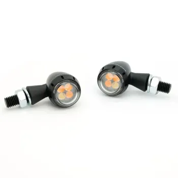 cafe 4 racer - SHINY LED IND VISION-TS ČERNÁ KOUŘOVÁ PÁR - Shin Yo Standardní ukazatele směru 4054783708109