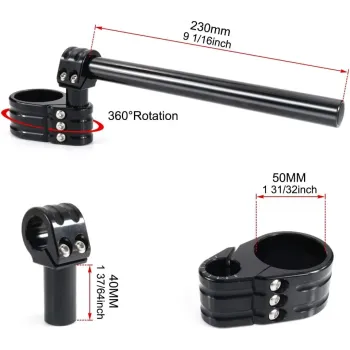 cafe 4 racer - BARRACUDA CLIP ON riaditka 38- 55 mm - BARRACUDA Cafe Racer clip-ons 