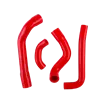 cafe 4 racer - Silicone Motorcycle Radiator Hose Pipe Tube Kit For BMW K100/K75 1982-1992 RED - Cafe4Racer Coolant system 