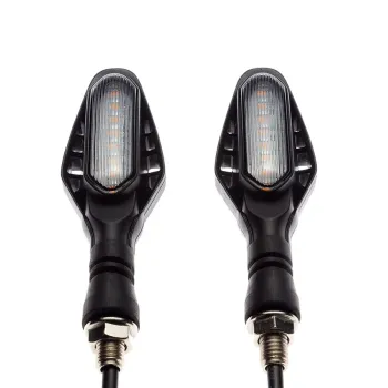 cafe 4 racer - Cobra Motorcycle Sequential LED 2in1 position light with turn signal smoked pair - Cafe4Racer Running light LED turn signal 