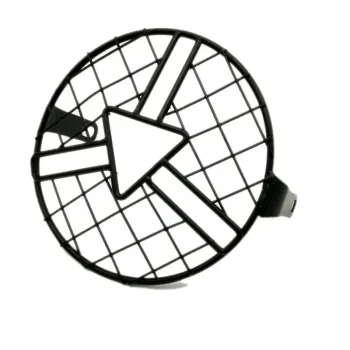 cafe 4 racer - 7" Vent Grill Design  Black CNC Aluminum Headlight Guard Cover - MAX-INC  Headlight Grills 