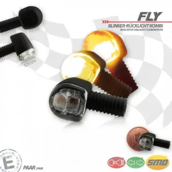 cafe 4 racer - SMD indicator rear light + turn signal combination "FLY" - HS MOTO Germany 2in1 and 3in1  4251352657398