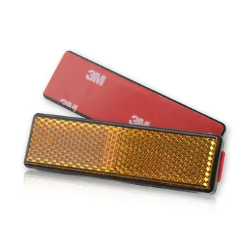 cafe 4 racer - Reflector Set "Track" red hexagonal with edge with holder L 125 x 18 - HS MOTO Germany Reflectors 4251926911161