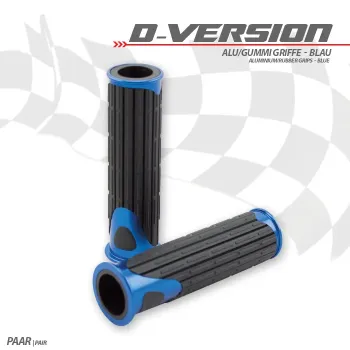 cafe 4 racer - Gumové rukojeti "D-Version" modré - HS MOTO Germany 22 mm & 7/8 inch 4251352632241