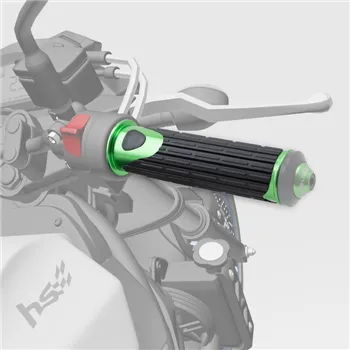 cafe 4 racer -  Rubber grip "D-Version" green - HS MOTO Germany 22mm & 7/8 inch 4251352632289