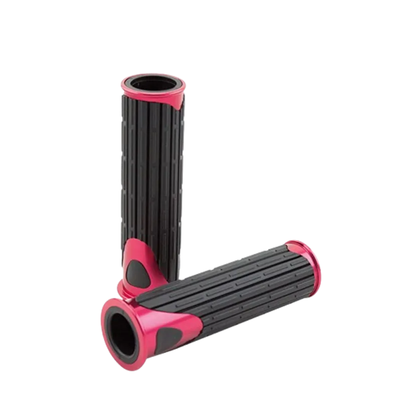cafe 4 racer -  Rubber grip "D-Version" red  - HS MOTO Germany 22mm &  7/8 inch 4251352632289