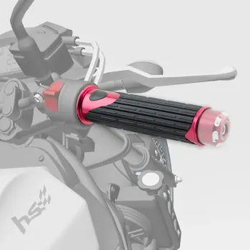 cafe 4 racer -  Rubber grip "D-Version" red  - HS MOTO Germany 22mm &  7/8 inch 4251352632289