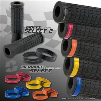 cafe 4 racer - Gumová rukojeť "Select2" modrá - HS MOTO Germany 22 mm & 7/8 inch 4251352632579