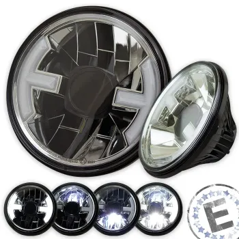 cafe 4 racer - ROADSTER HEADLAMP 5-3/4 INCH H4 CHROME - MCS Headlights side mount 
